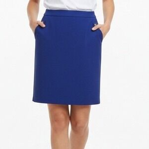 Mario Serrani Italy A-Line Skirt Royal Blue Button Detail - 4